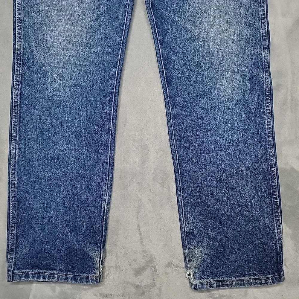 Wrangler Jeans Men 34x31 Faded Blue Denim 13MWZ Cowboy Cut Work Wear Denim Pants